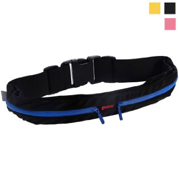 Running Belt 2 expandable pockets to bring your iPhone 5 or similar, keys and wallet. High quality materials like YKK Reinforced zipper, 3 layer TPU Water resistant material protects items, Heavy-duty buckle - 5 year Money-back guarantee - Govivo