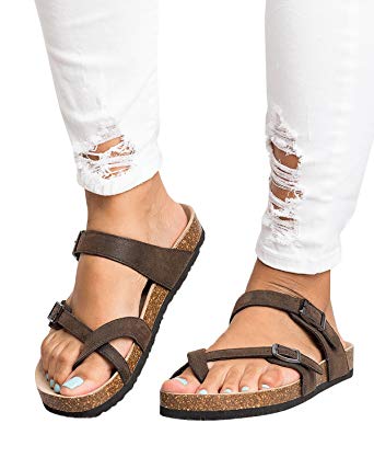 Pxmoda Women's Fashion Flip Flop Gladiator Sandals Strappy Flat Sandal Shoes