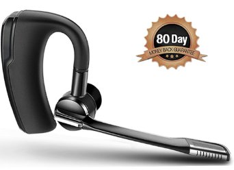 Arkey Ak6 Bluetooth Headset, Wireless Bluetooth Earpieces /Headphone With 6-8 Hours Talk Time, HD Voice Headset for Drivers, Noise Canceling and Hands Free with Mic for iPhone, Smart Devices.(Black)