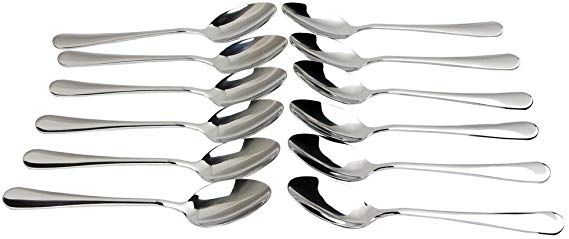 Yier® Stainless Steel Dinner Dessert Spoons 7.3 inch Set of 12
