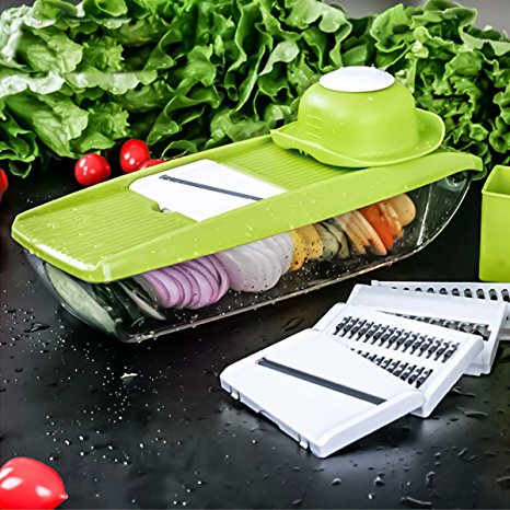 Baban Multifunction Vegetable Chopper Mandoline Slicer With 5 Blades Kitchen Slicer For Fruit Vegetable Cheese Stainless Steel