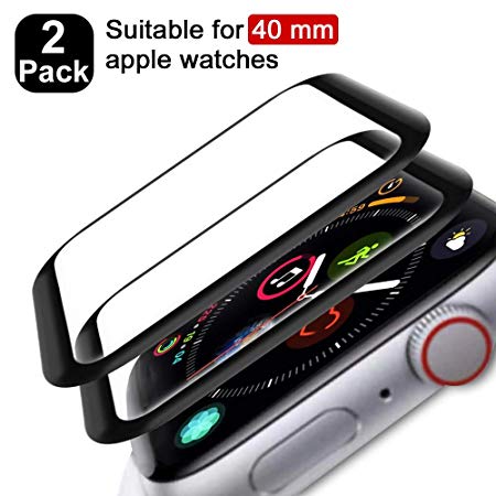 for Apple Watch 40mm Series 5/4 Screen Protector, [Bubble-Free] [Case Friendly]Tempered Glass for iWatch 40mm Series 5/4[2 Pack]