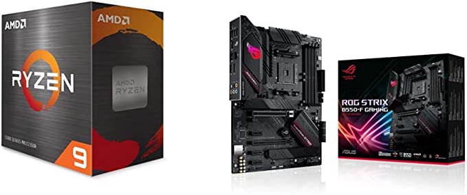 AMD Ryzen 9 5900X 12-core,24-Thread Unlocked Desktop Processor ASUS ROG Strix B550-FGaming AMD AM4 Zen 3 Ryzen 5000 & 3rd Gen Ryzen ATX Gaming Motherboard(PCIe 4.0, 2.5Gb LAN,BIOS Flashback,HDMI 2.1.