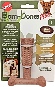 SPOT Bambone Plus Chew Toy for Dogs Beef 4"