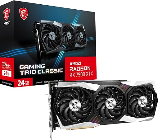 MSI Radeon RX 7900 XTX GAMING TRIO CLASSIC 24G Graphics Card - 24GB GDDR6, 2500MHz, 384-bit, 3x DP v 1.4a, HDMI 2.1 (Supports 4K & 8K)