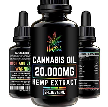 Hemp Oil for Pain, Stress & Anxiety Relief - 20000MG - Extreme Potency & Efficiency - Made in USA - Anti Inflammatory & Immune Support - 100% Natural & Safe - Better Sleep & Mood - Rich in Omega 3