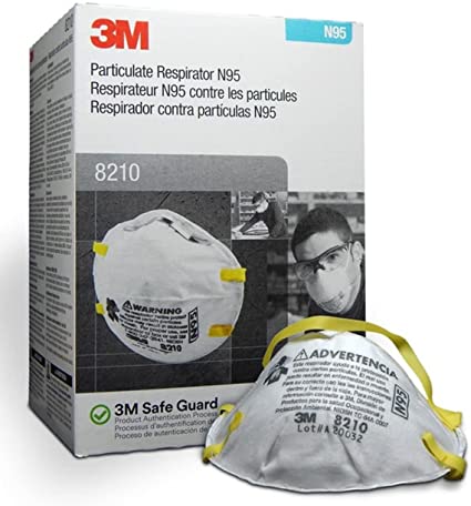 3M Personal Protective Equipment Particulate Respirator 8210   N95   Smoke   Dust   Grinding   Sanding   Sawing   Sweeping (Box/20)