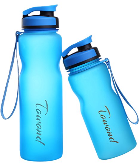1L Large BPA Free Water Bottle for Sports Outdoor, Leak Proof Flip Top (Narrow/Wide Mouth 2 in 1)