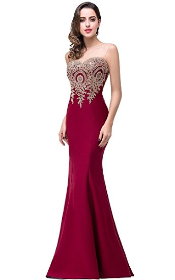 Babyonlinedress Mermaid Evening Dress for Women Formal Long Prom Dress