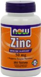 Now Foods Zinc Gluconate 50mg Tablets 250-Count