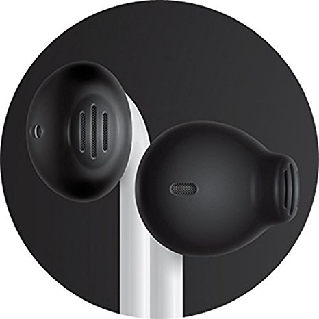 EarSkinz EarPod Covers (ES2) - Jet Black - for Apple iPhone 7 / 6S / 6 / 5S / 5SE / 5C / 5