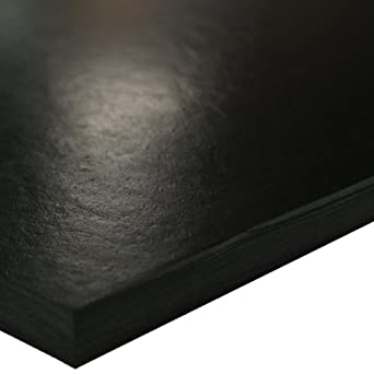 SBR (Styrene Butadiene Rubber) Sheet, 60 Shore A, Black, Smooth Finish, No Backing, 1/2" Thickness, 4" Width, 36" Length