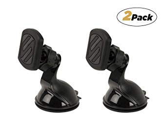 SCOSCHE MWSM2PK-UB MagicMount Universal Magnetic Phone/GPS Suction Cup Mount for The Car, Home or Office - 2-Pack