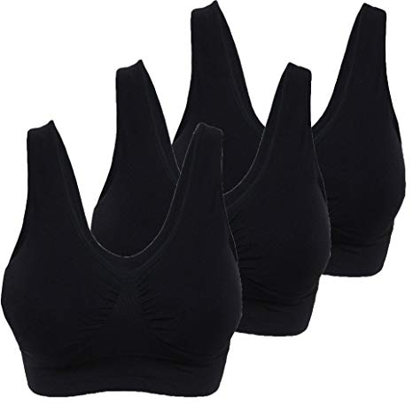 Cabales Women's 3-Pack Absolute Sports Bra with Removable Pads