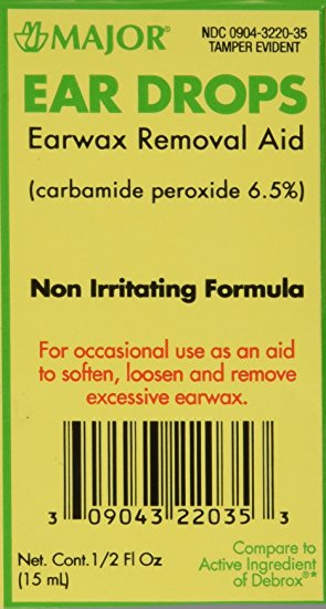 Ear Drops Earwax Removal Aid -- 0.5 fl oz By Major Compare to Debrox