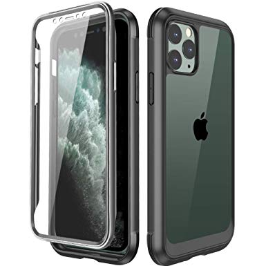 Miracase Compatible with iPhone 11 Pro Case, Full Body Clear Design Built-in Screen Protector Shockproof Scatch Resistant Heavy Duty Protection Case Compatiable with iPhone Case 5.8 Inch 2019 (Black)