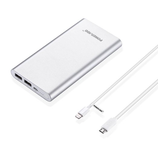 Poweradd Pilot 2GS 10000mAh Portable Charger External Battery Pack Power Bank with Fast Charging for iPhone iPod Touch Samsung LG HTC Sony and more Apple Certified MFi Lightning Cable Included