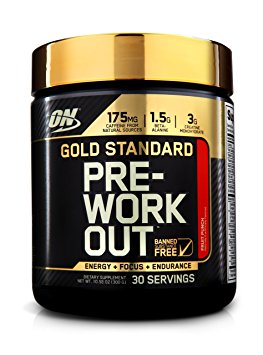 Optimum Nutrition Gold Standard Pre-Workout, Fruit Punch, 30 Servings, 300 Gram