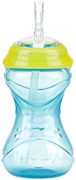 Nuby CLICK-IT No-Spill Flexi-Straw Gripper Cup - Girl - 10 oz