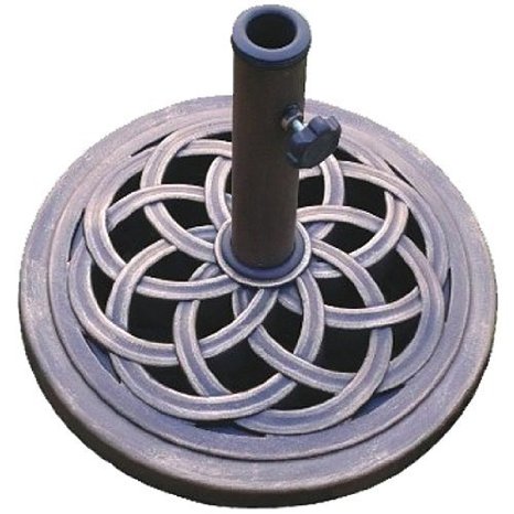 DC America UBP18181-BR 18-Inch Cast Stone Umbrella Base Made from Rust Free Composite Materials Bronze Powder Coated Finish
