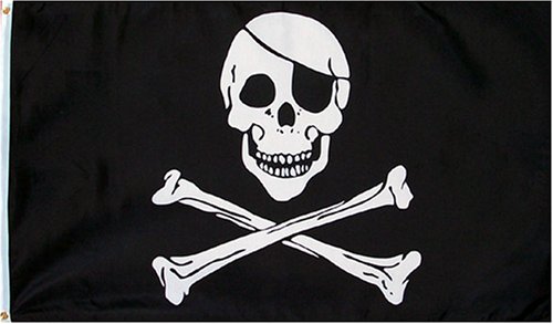 Pirate (Skull and Crossbones) Flag - 3 foot by 5 foot Polyester