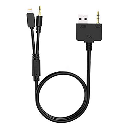 CHELINK 3.5mm AUX USB Music Interface Charge Cable Fit KIA Hyundai Compatible for i6S/6/6Plus/5S/5/5C/i-Pod & i-Pad