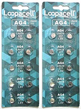 20 x LOOPACELL AG4 LR626 377 1.5V Alkaline Watch Batteries