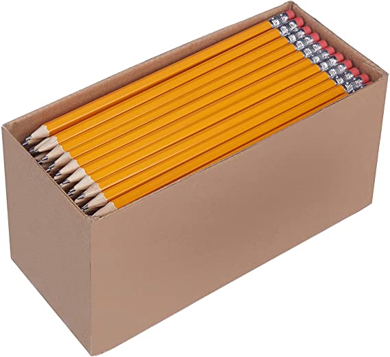 AmazonBasics Presharpened Wood Cased #2 HB Pencils, 30 Pack