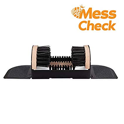 MessCheck Sturdy Boot Scrubber and Scraper - Outdoor Shoe Mud Scraper for Dirty or Wet Sneakers and Boots - No Mount Boot Brush for Hiking, Hunting, Snow, and Mud with Two Standing Flaps