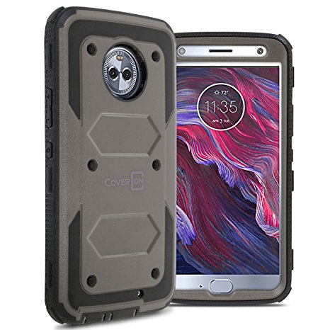 Moto X4 Case, CoverON Tank Series Heavy Duty Full Body Protective Phone Cover for Motorola Moto X4 (2017) - Gray