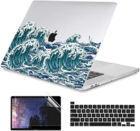 Dongke MacBook Pro 16 inch Case Model A2141 (2019 2020 Released), Plastic Hard Shell Case Cover Only Compatible with MacBook Pro 16 inch with Retina Display & Touch Bar Fits Touch ID, Waves