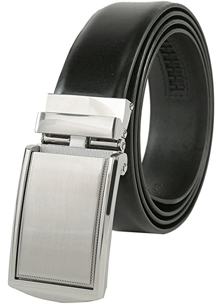 Beltox Men’s Full Grain Dress Leather Ratchet Belts Automatic Buckle in Gift Box