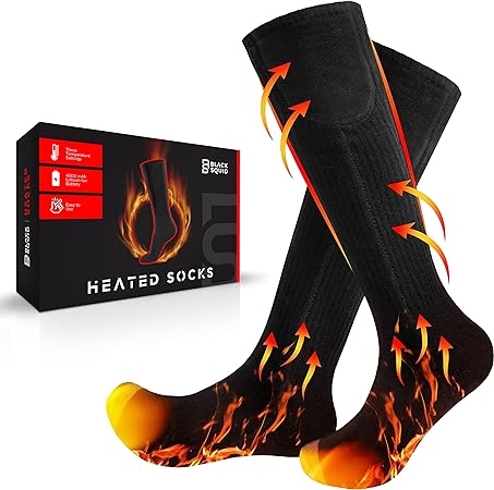 2023 Upgraded 4000mAh Rechargeable Heated Socks for Men Women - Washable Electric Thermal Warming Socks for Hunting Winter Skiing Outdoors - Battery Included