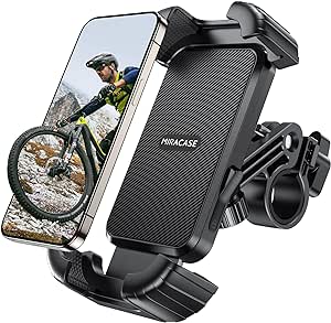 Miracase Bike Phone Holder,[One-Touch Locking] Bike Phone Mount [360° Rotation] Bicycle Cell Phone Mount Clamp for Handlebar,Compatible with iPhone Samsung Google