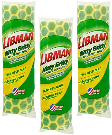 Libman Nitty Gritty Microfiber Mop Refills, Green, Yellow