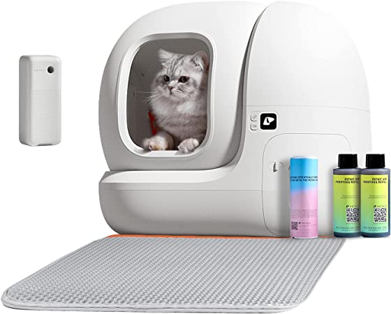 PETKIT Extra Large Self Cleaning Cat Litter Box for Multi Cats-76L, Automatic Cat Litter Box Strong Odor Control, xSecure Integrated Safety Protection/APP Control Smart Cat Litter Box with Mat &Liner
