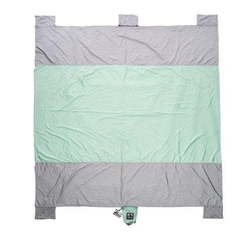Sand Escape Compact Outdoor Beach Blanket  Picnic Blanket- 7 X 9 20 Bigger Than Other Blankets Made From Strong Ripstop Parachute Nylon Includes Built In Sand Anchors and Valuables Pocket