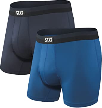 SAXX Men's Underwear SPORT MESH Boxer Briefs with Built-In BallPark Pouch Support – Workout Boxer Briefs, Pack of 2