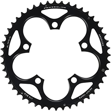 SRAM CRS48BL Chainring Road 48T 5 Bolt 110 mm BCD Aluminium L-Pin (GXP) (48-34) 4 mm Black, 11.6215.197.090