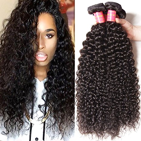 Longqi Malaysian Curly Hair 3 Bundles 18 20 22inch 6A Grade Virgin Human Hair Extensions Natural Color 95-100g/pc