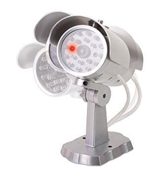 Perfect Life Ideas Simulated Surveillance Wireless Fake Dummy Security Camera with Motion Detecting Sensored Red Flashing Light. Mounting Hardware Included.
