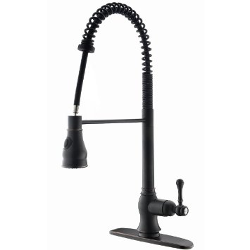 VCCUCINE Best Antique Oil Rubbed Bronze Spray Spring Single Lever Handle Pull Down Kitchen Faucet Sink Faucets With Sprayer And Escutcheon