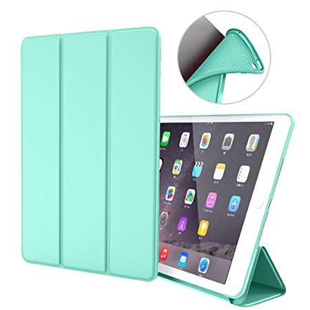 iPad Air 1 Case,GOOJODOQ Smart Cover with Magnetic Auto Sleep/Wake Function PU Leather Shockproof Silicon Soft TPU Folio Case for Apple iPad Air 1 in Mint Green