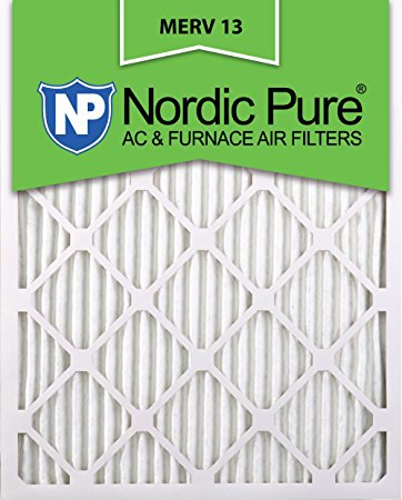 Nordic Pure 20x25x1M13-6 20x25x1 MERV 13 Pleated AC Furnace Air Filter, Box of 6, 1-Inch