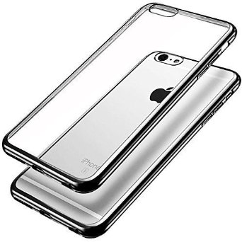 K.V TPU Plated iPhone 6s Case Clear Back Panel Bumper For iPhone 6 (2014) / 6s (2015) - Mint (TPU006) Black