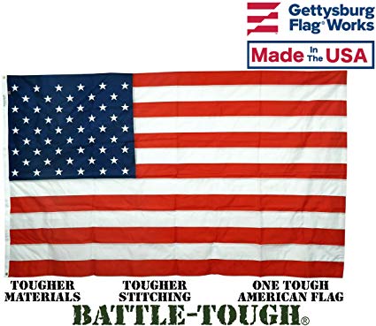 Gettysburg Flag Works 3x5' Battle Tough US Flag, All-Weather Nylon, Made in USA