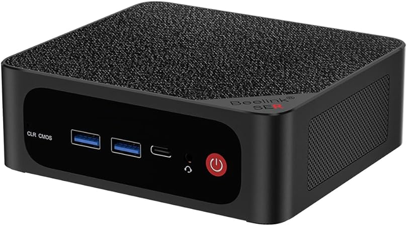 Beelink AMD Ryzen7 5800H 8 Cores 16 Threads up to 4.4GHz, SER5 MAX Mini PC, 32GB RAM 500G NVMe SSD, Wi-Fi6 BT5.2, 4K Triple Display, WOL PXE Auto Power on, Gaming pc