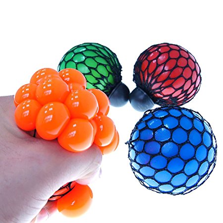 VANKER 1Pc Stress Relief Squeezing Soft Rubber Vent Grape Ball Hand Wrist Toy Random Color
