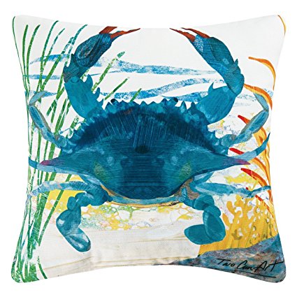 Blue Crab Decorator Pillow, Indoor Outdoor Use