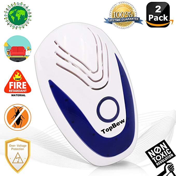 Pest Control Ultrasonic Pest Repeller, Plug in Rodent Ultrasonic Pest Repellant, Bug Away, Non Toxic, Reject Rodent, ants, fleas, cockroaches, spiders, mice, grasshoppers, raccoons, squirrels, 2 Packs